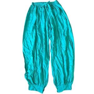 Aller Simplement Teal Boho Rayon Harem Pants Made in India Size S/M